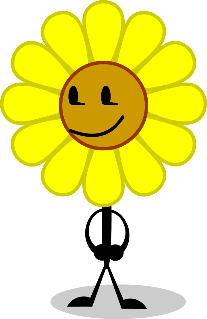 Smiling Flower Cartoon Character