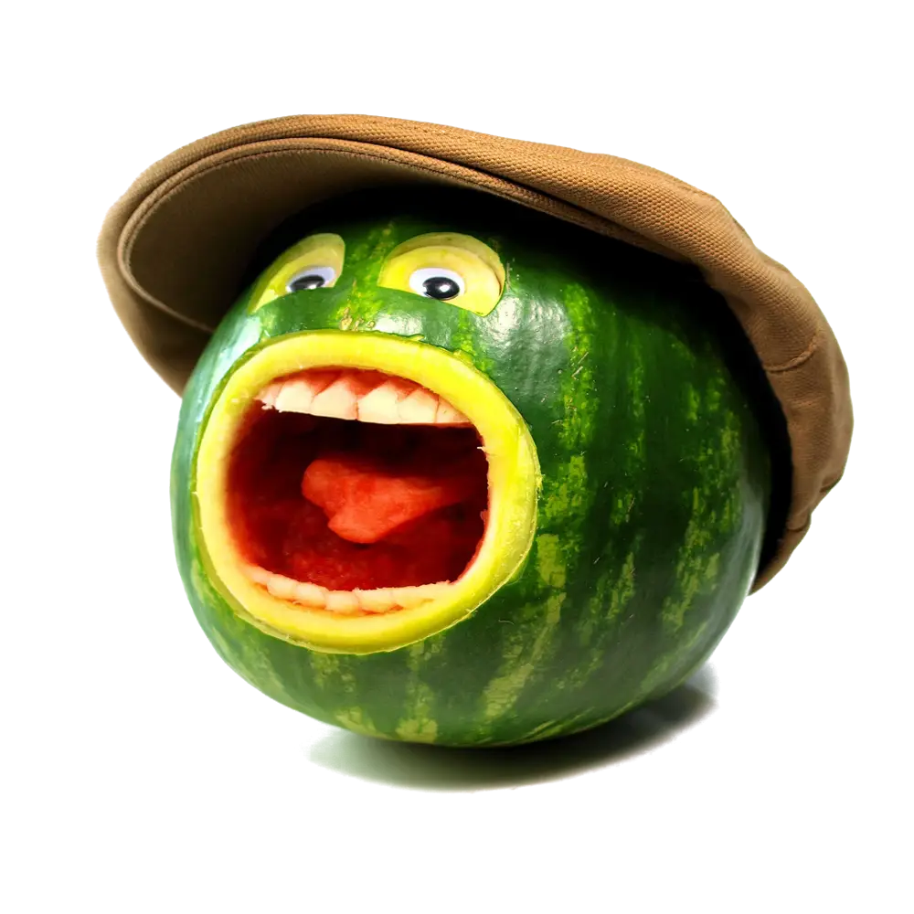 Carved Watermelon with Hat