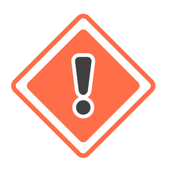 Orange Warning Sign with Exclamation Mark