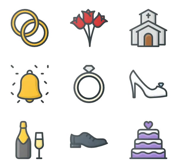 Wedding Icons Set