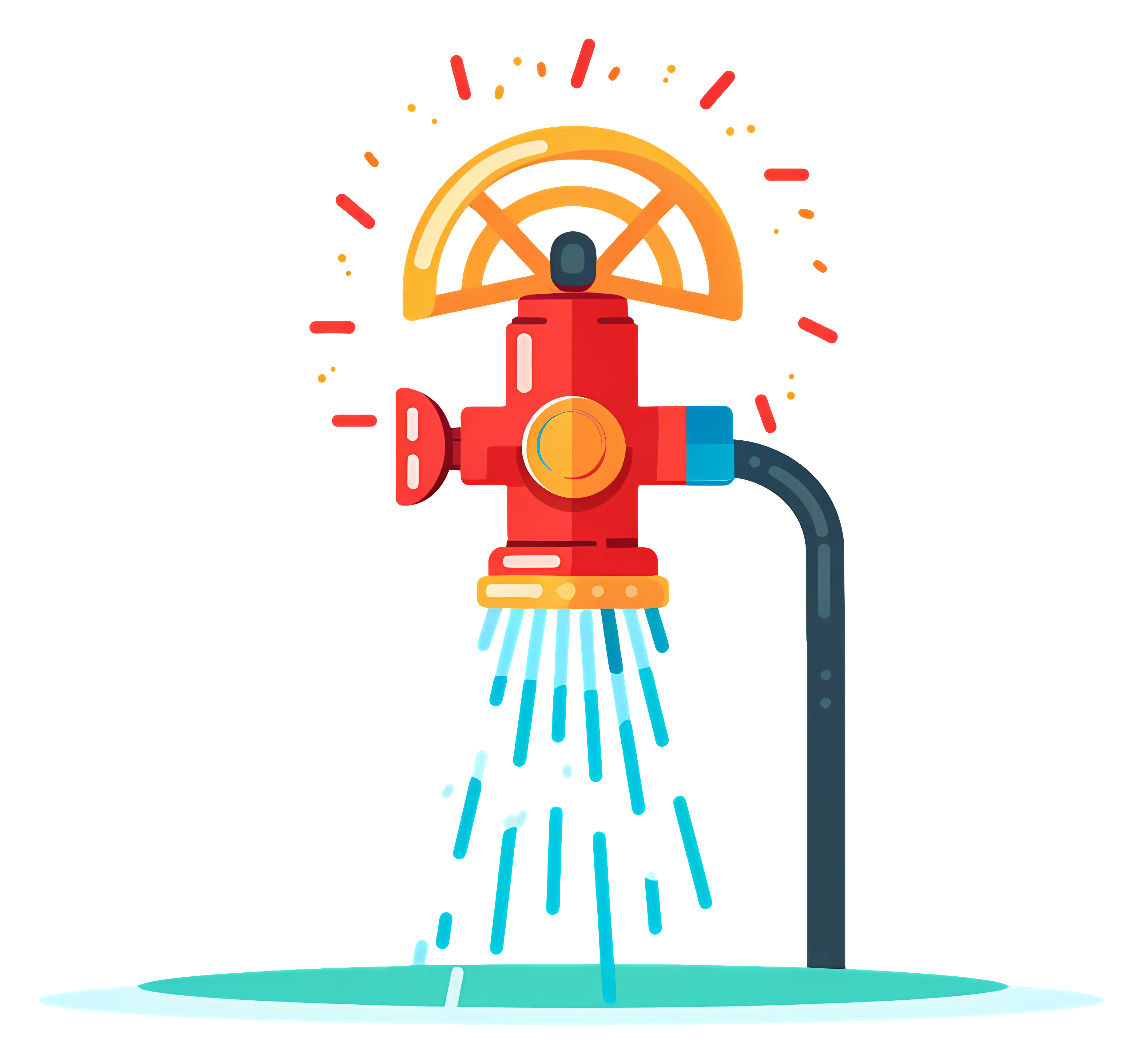 Red Fire Hydrant Spraying Water