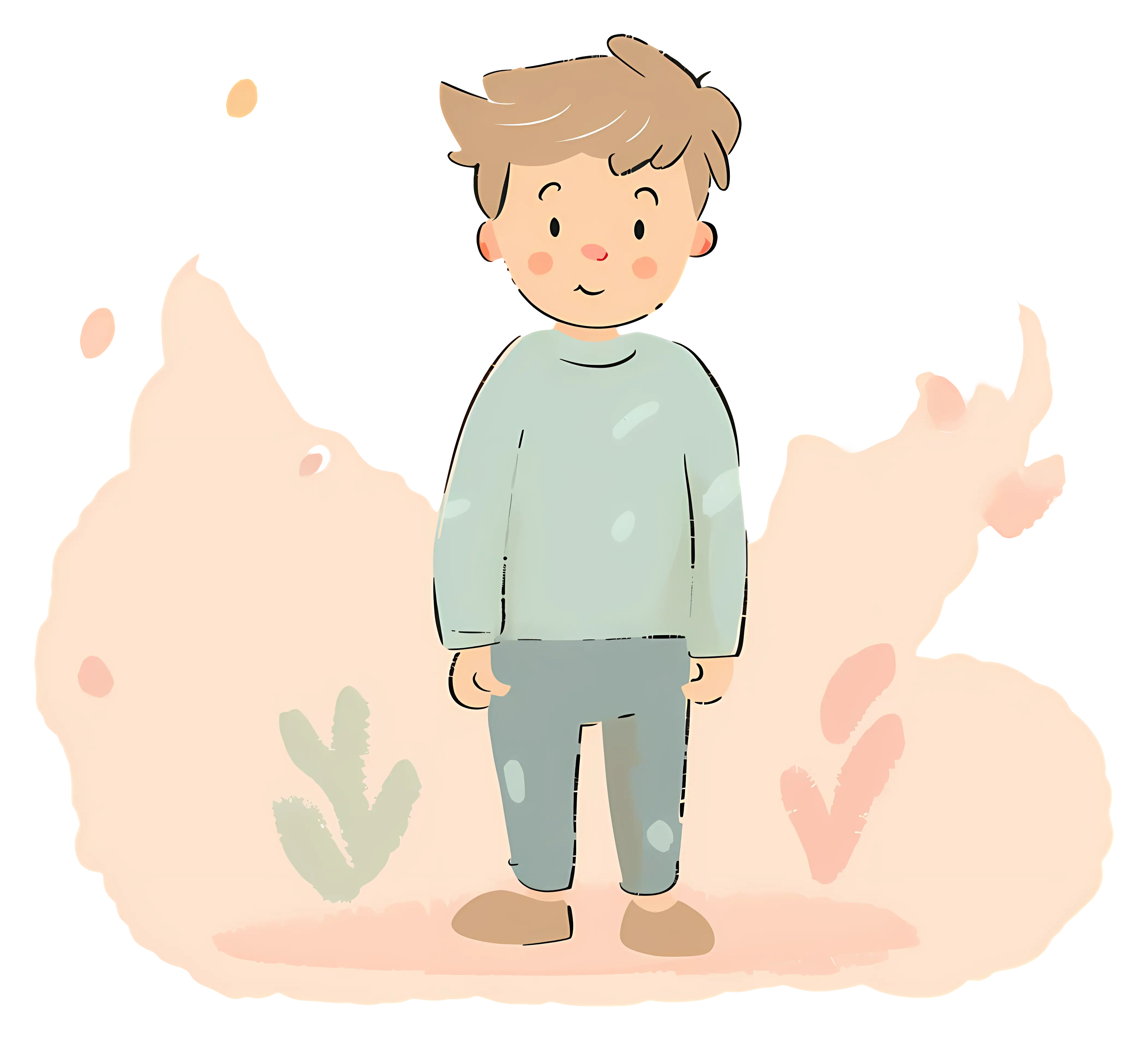 Cute Cartoon Boy Standing