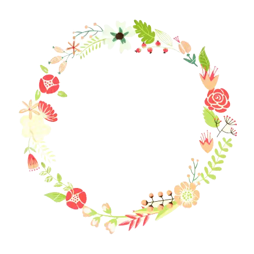 Colorful Floral Wreath Design
