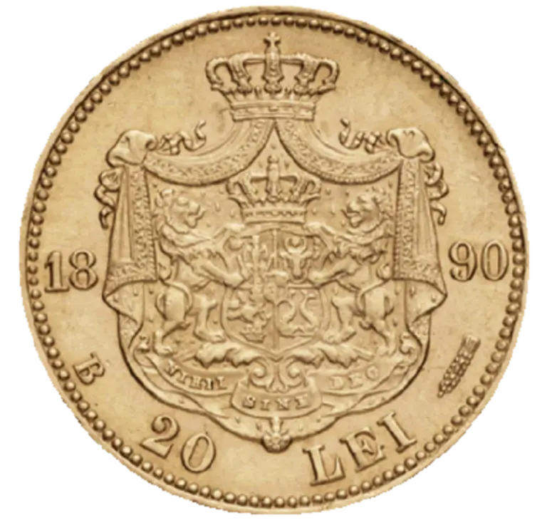 Romanian Gold 20 Lei Coin from 1890