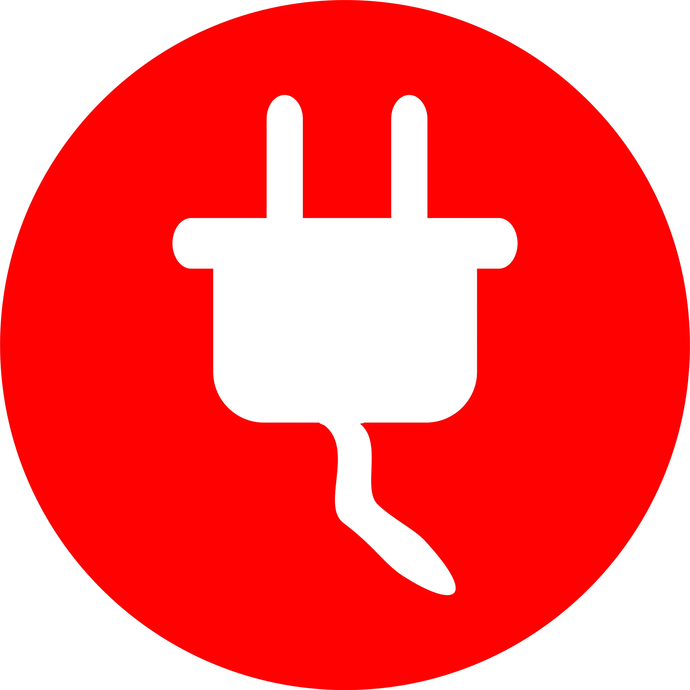 Red Electric Plug Icon
