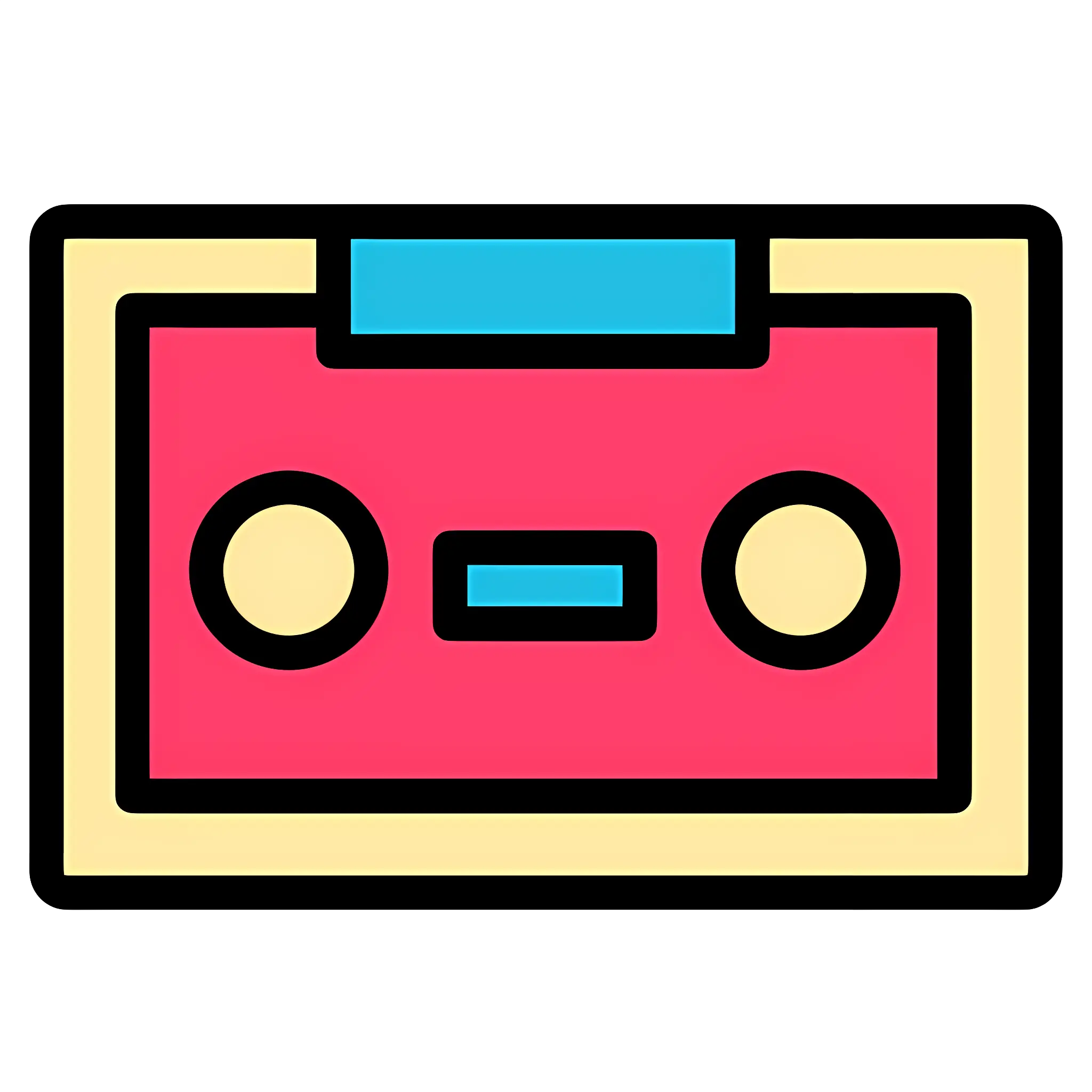 Retro Pink Cassette Tape Illustration