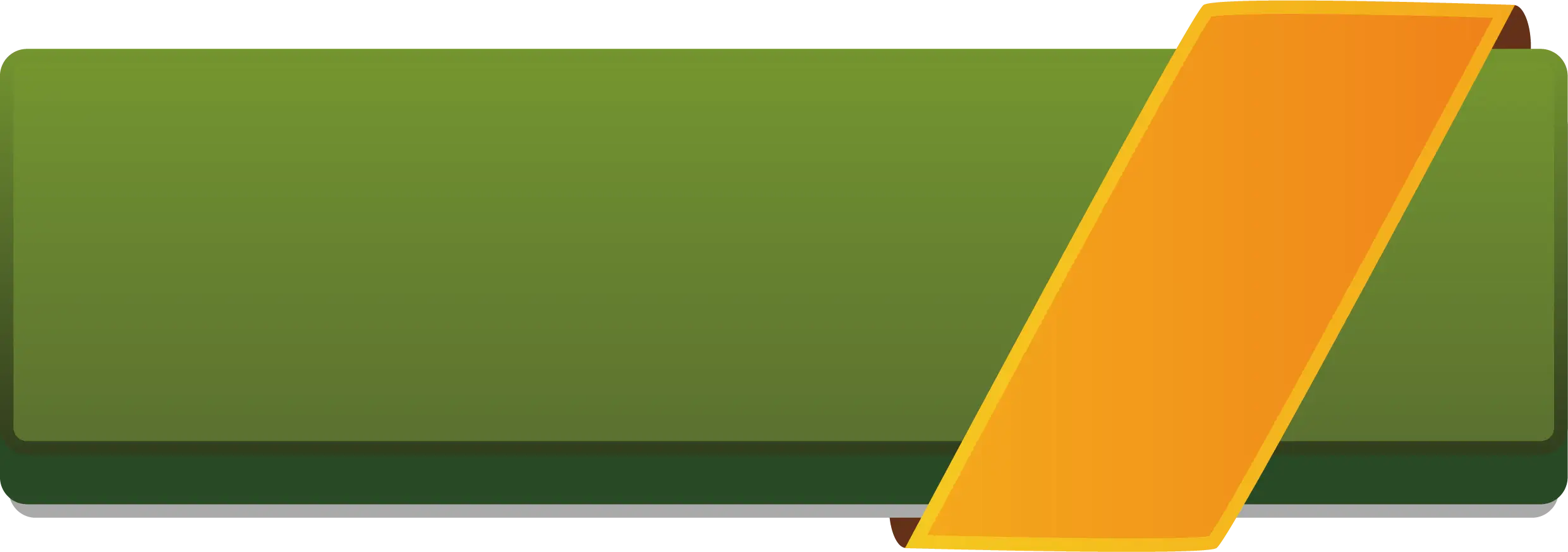 Green Banner with Orange Ribbon