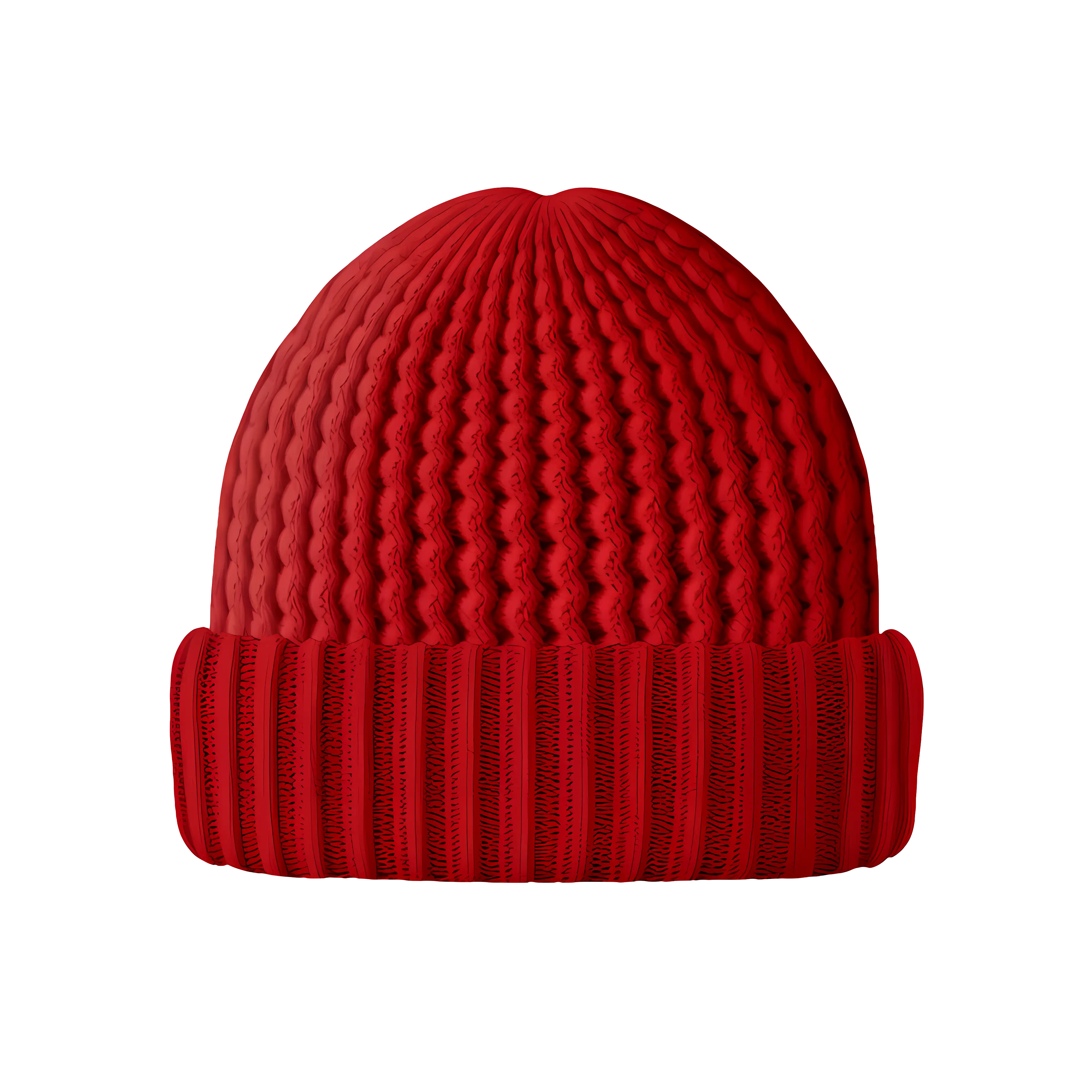 Cozy Red Knitted Beanie Hat