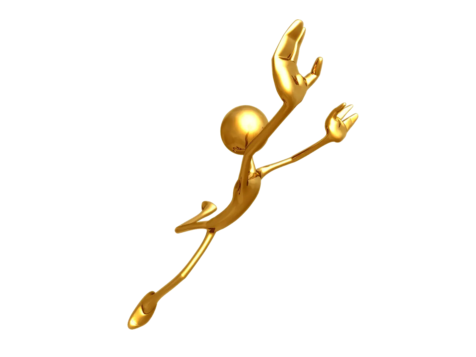 3D Golden Figure Jumping