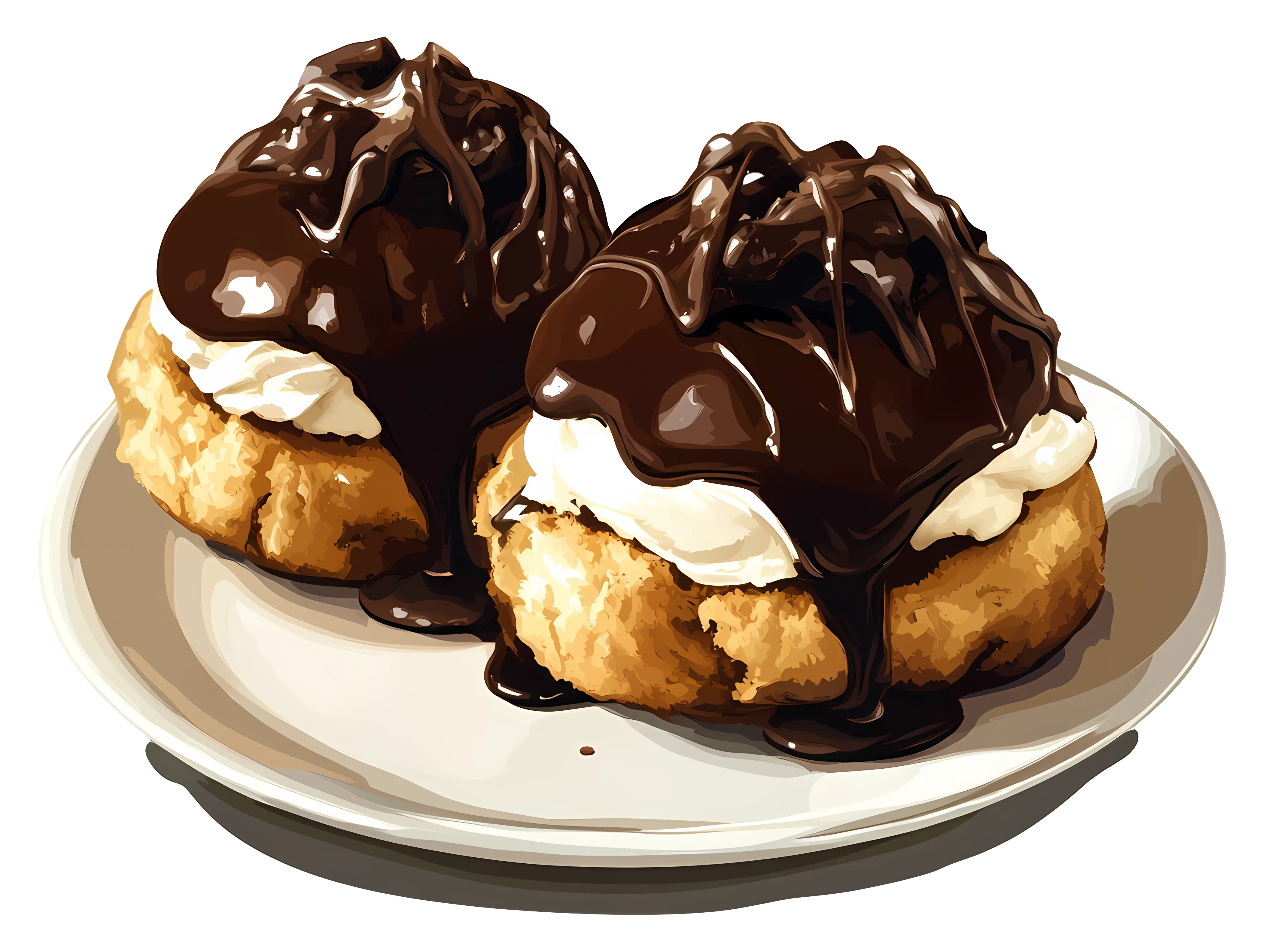 Chocolate Drizzled Cream Puffs