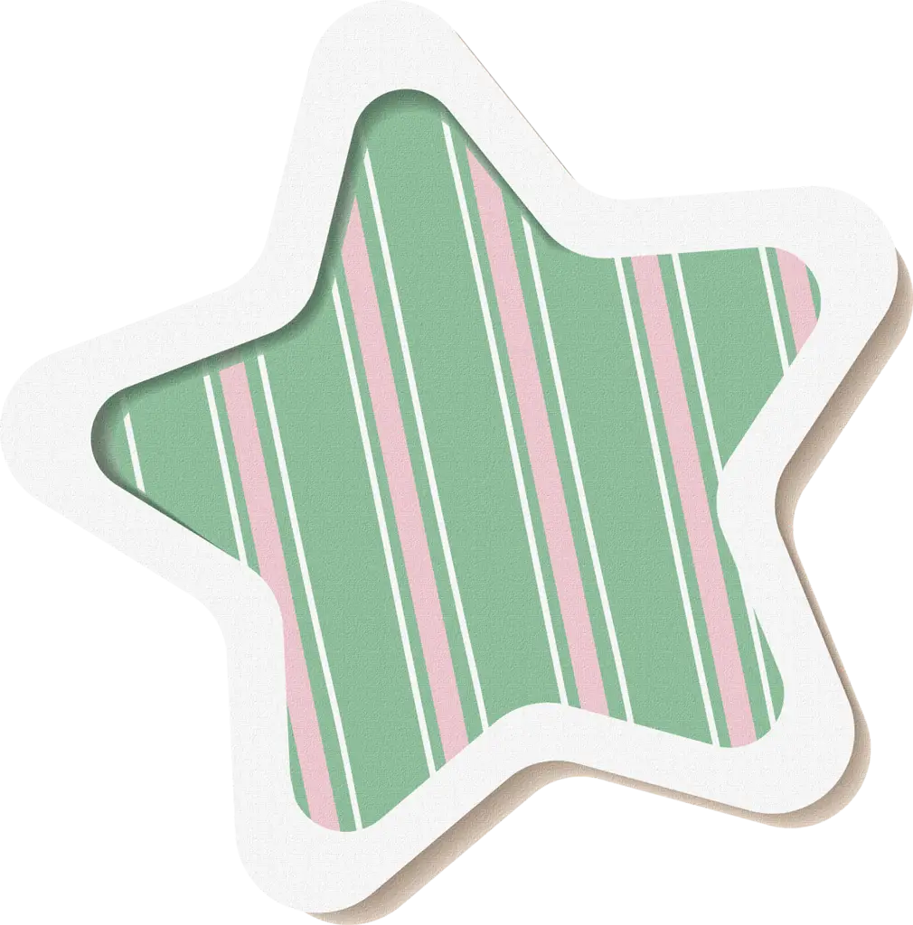 Green Striped Star Shape