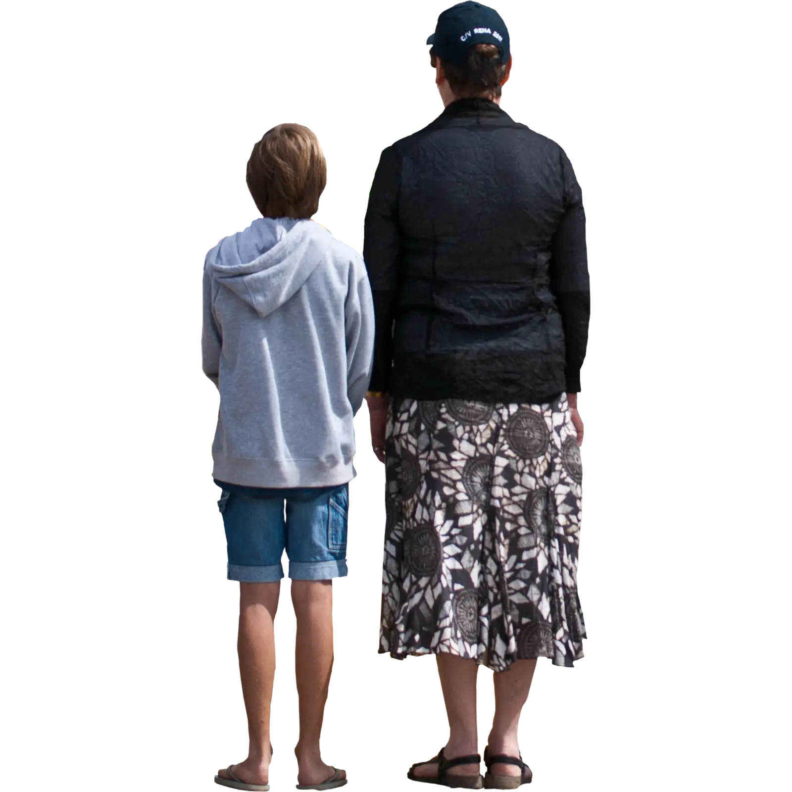 Woman and Child Standing Together