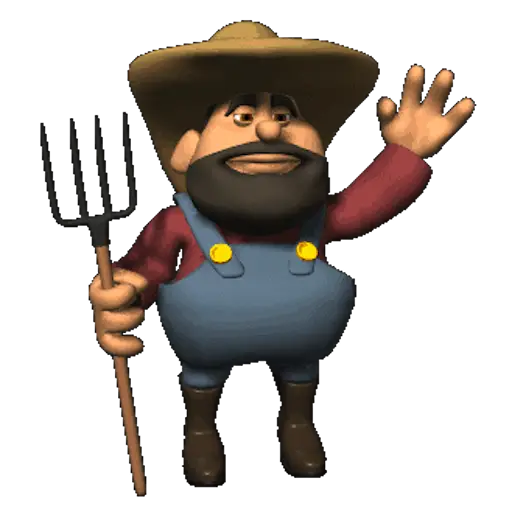Cartoon Farmer with Pitchfork
