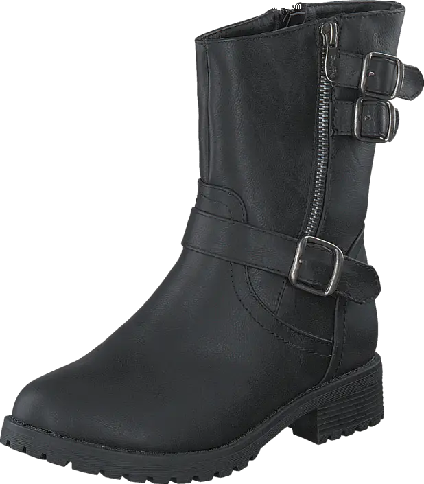 Black Ankle Boot with Buckle Details