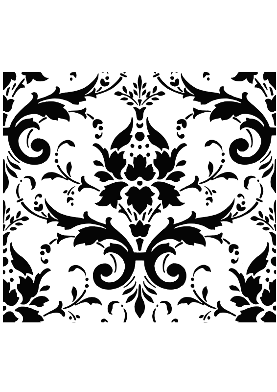 Black and White Ornamental Floral Pattern