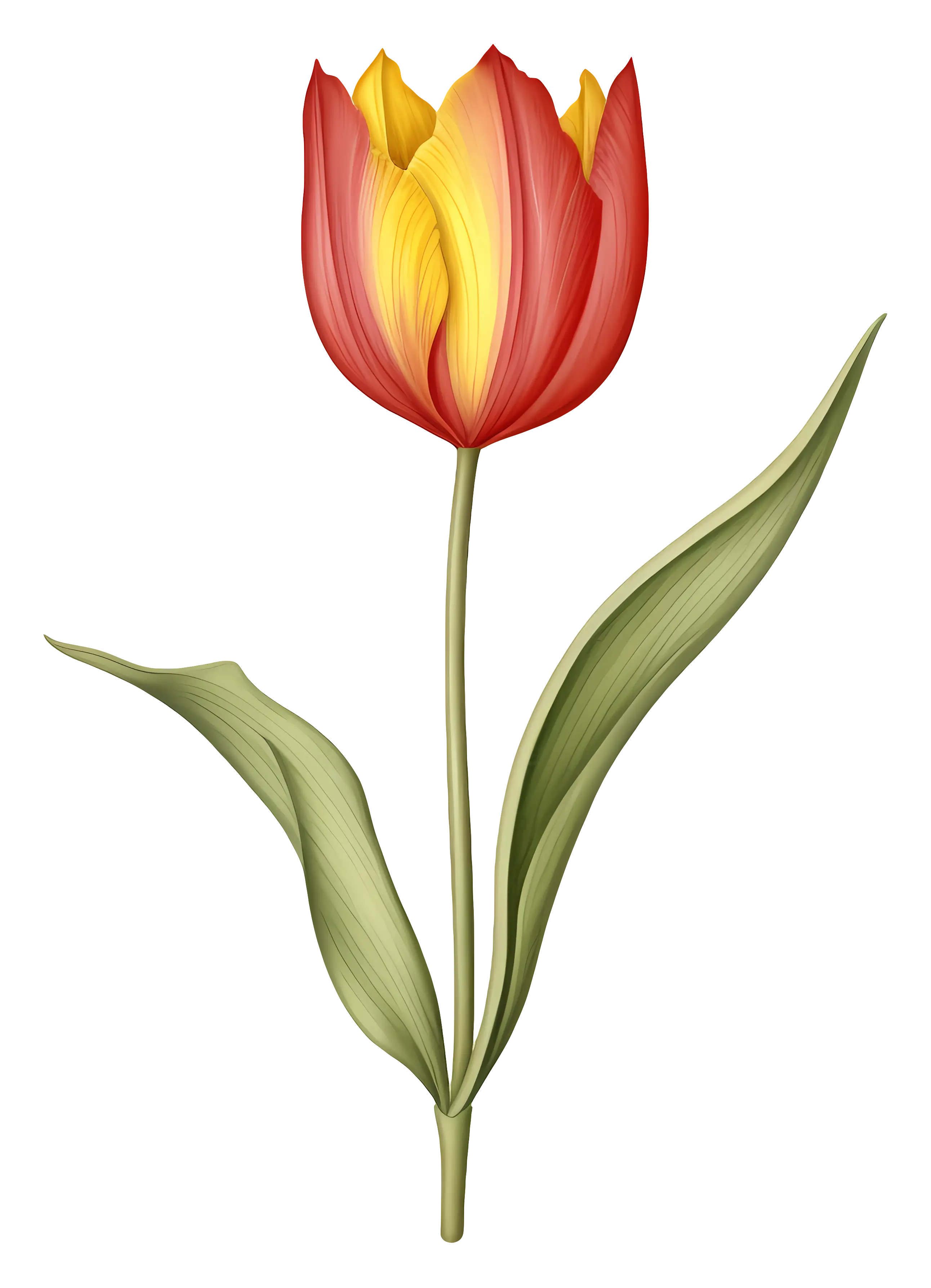 Red and Yellow Tulip Illustration