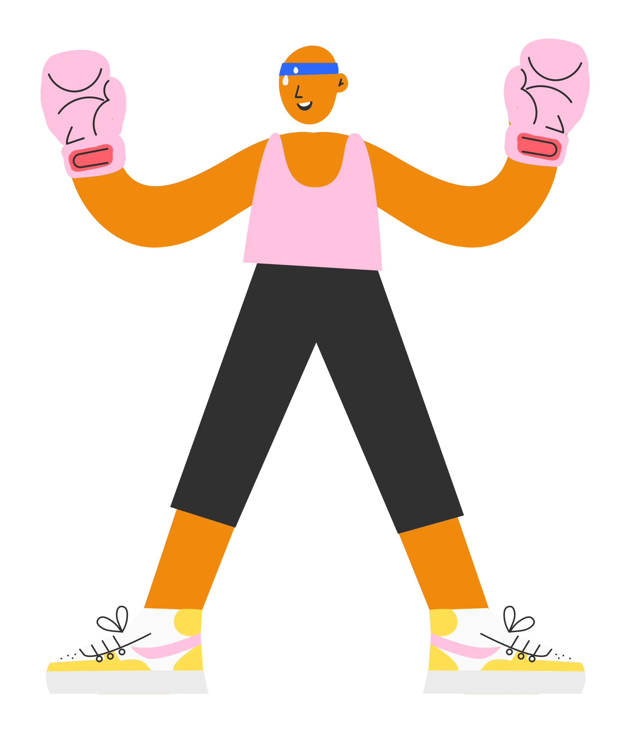 Cartoon Boxer Character in a Colorful Style