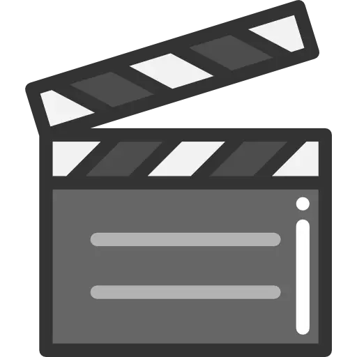 Gray Clapperboard Icon for Movie Production