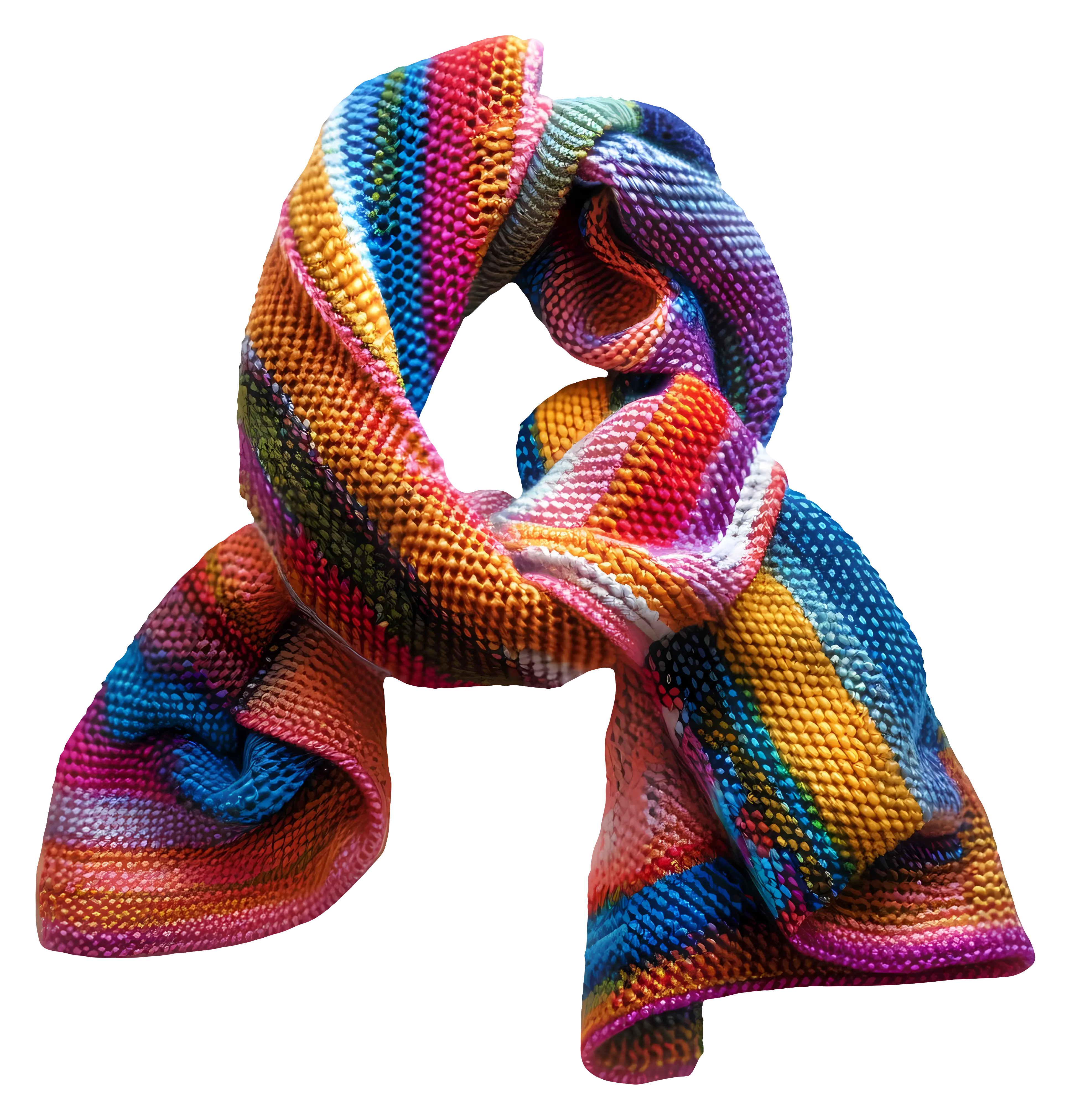 Colorful Knitted Scarf with Stripes
