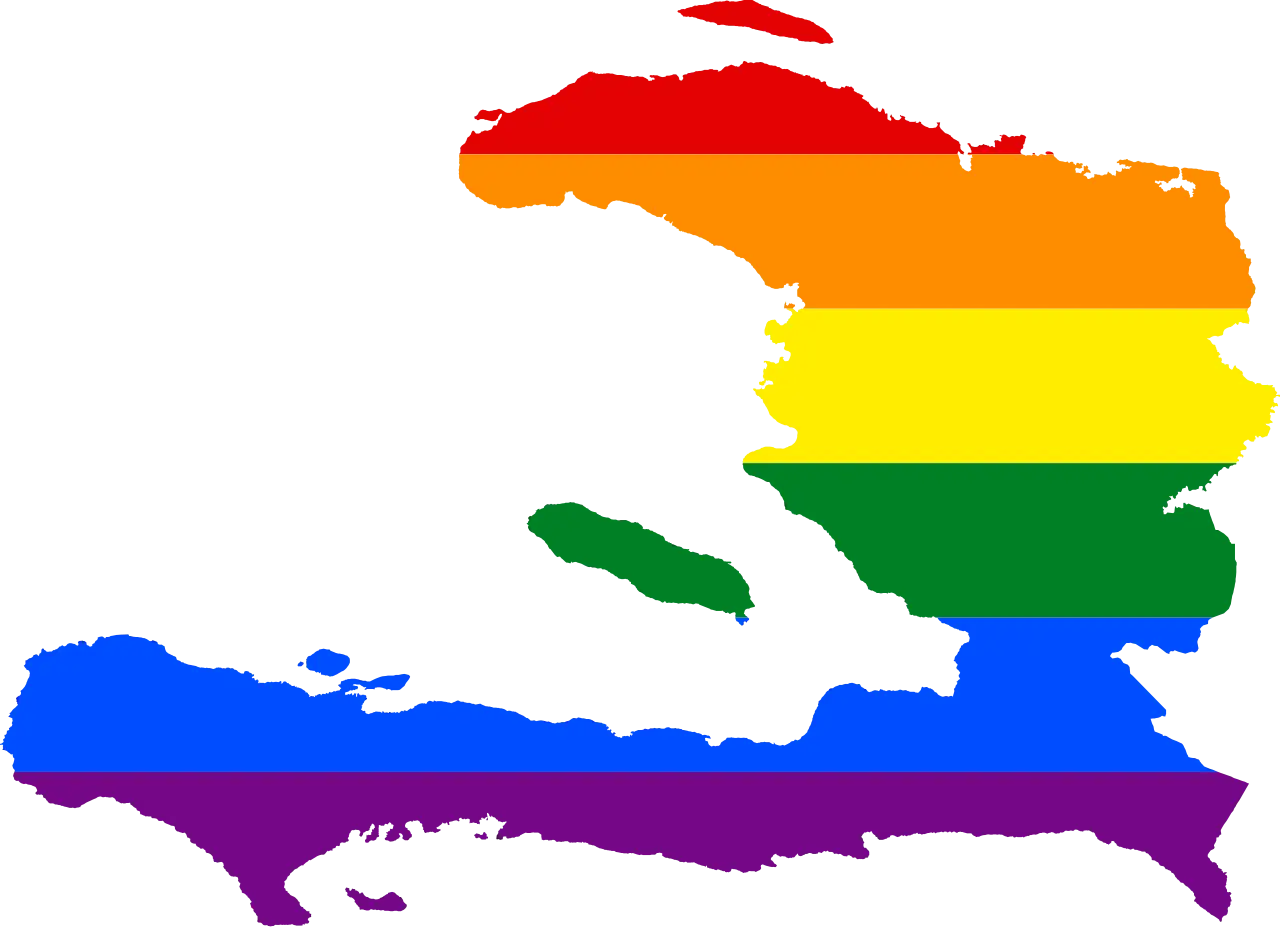 Rainbow Colored Map of Haiti