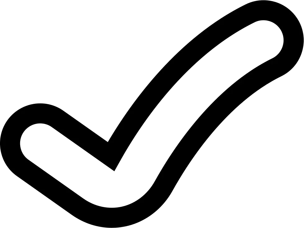 Curved Black Check Mark Symbol