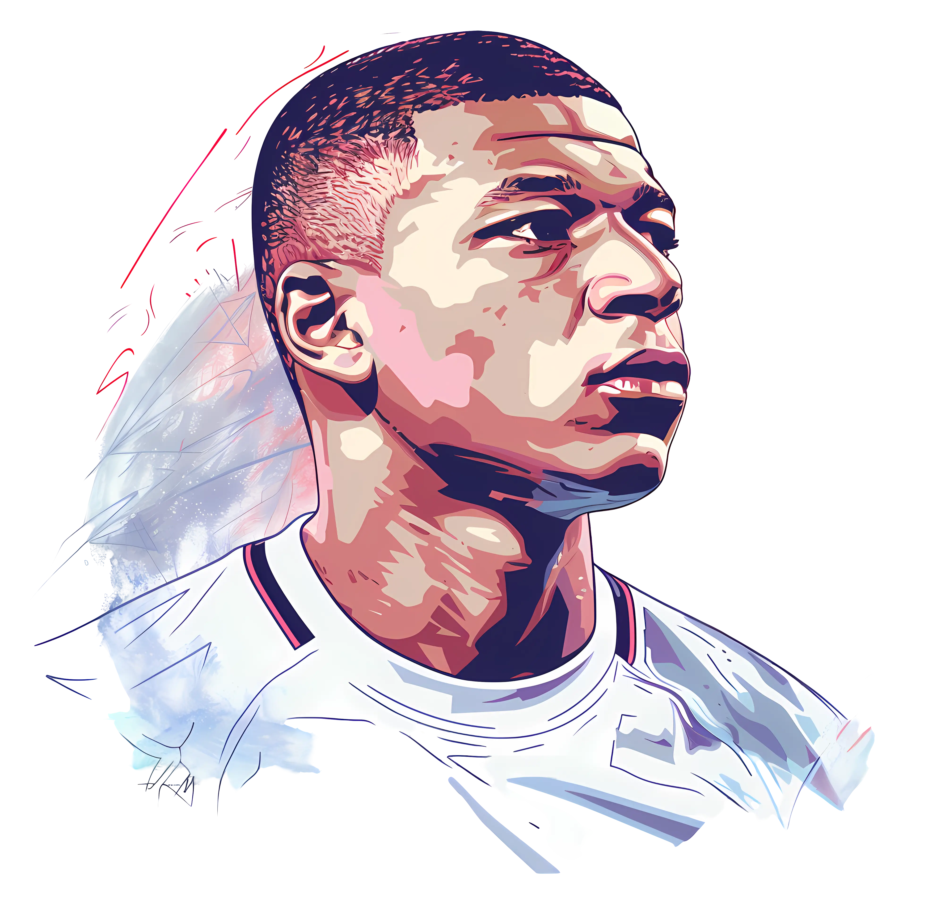 Focused Soccer Player Portrait