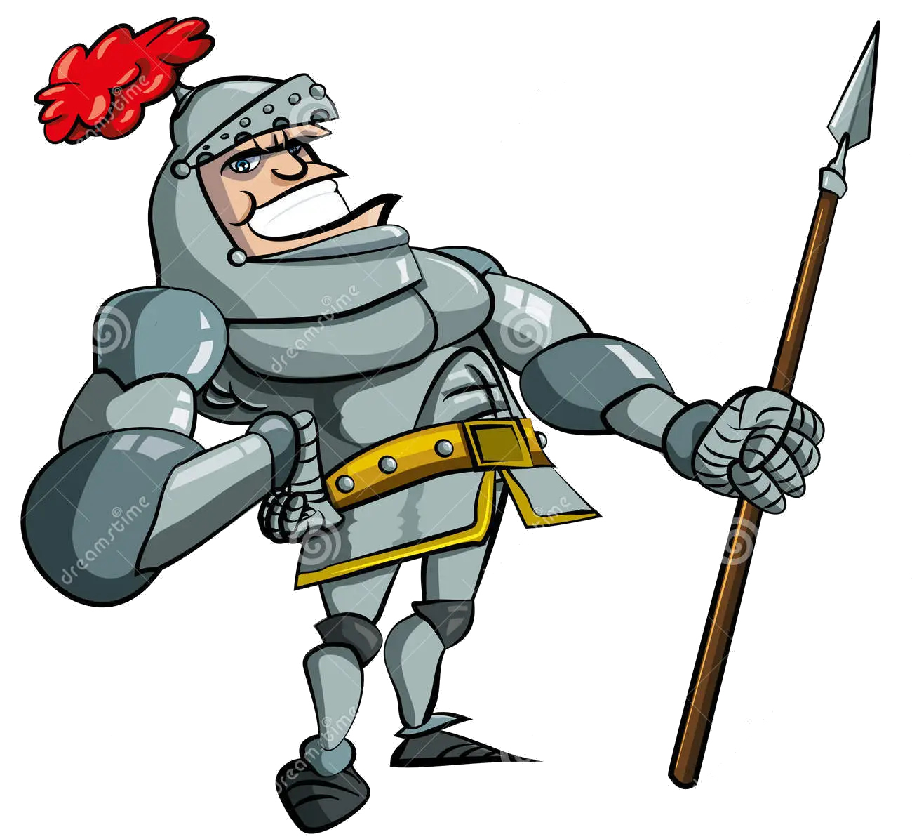 Medieval Knight in Armor with Spear