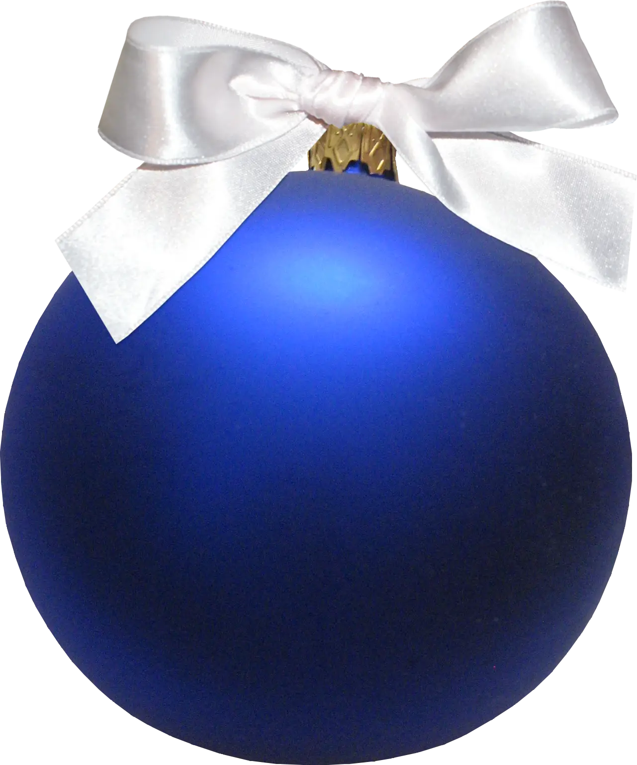 Blue Ornament with White Bow