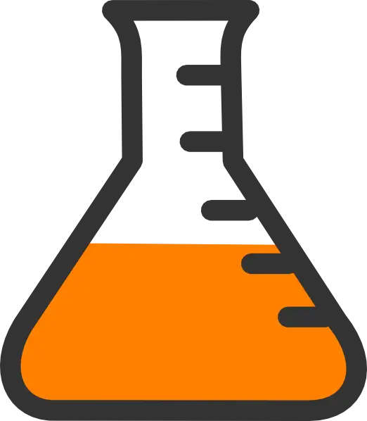 Chemical Flask with Orange Liquid