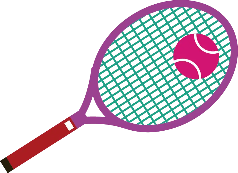 Colorful Tennis Racket and Ball Illustration