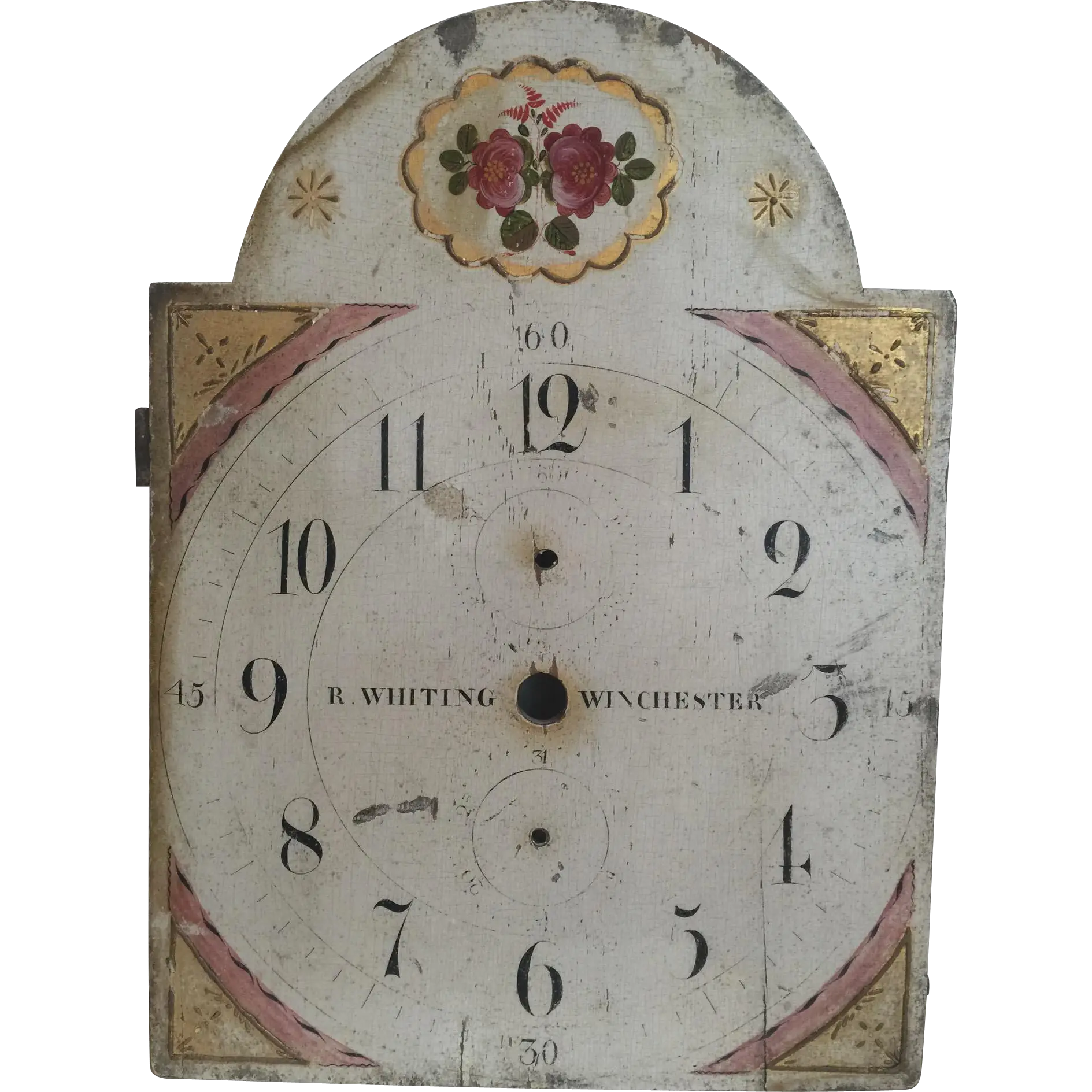 Vintage Antique Clock with Floral Design