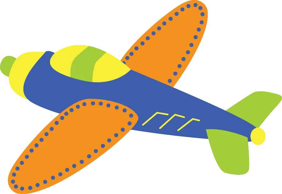 Cartoon Airplane with Bright Colors