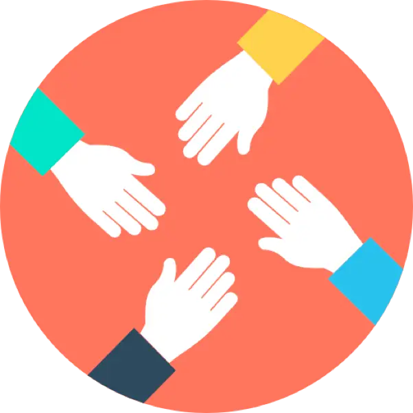 Collaborative Hands Icon Illustration