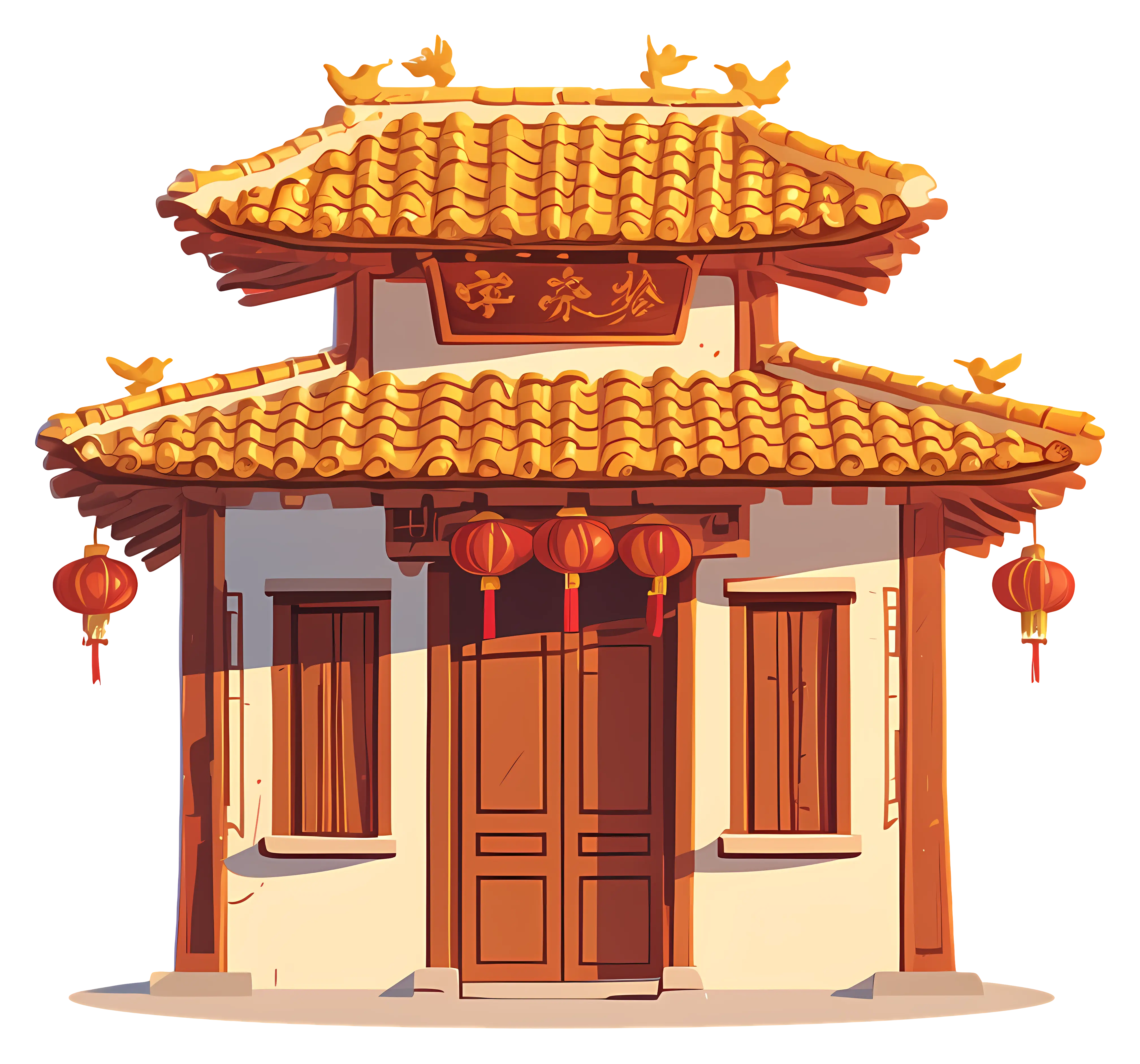 Traditional House with Lanterns