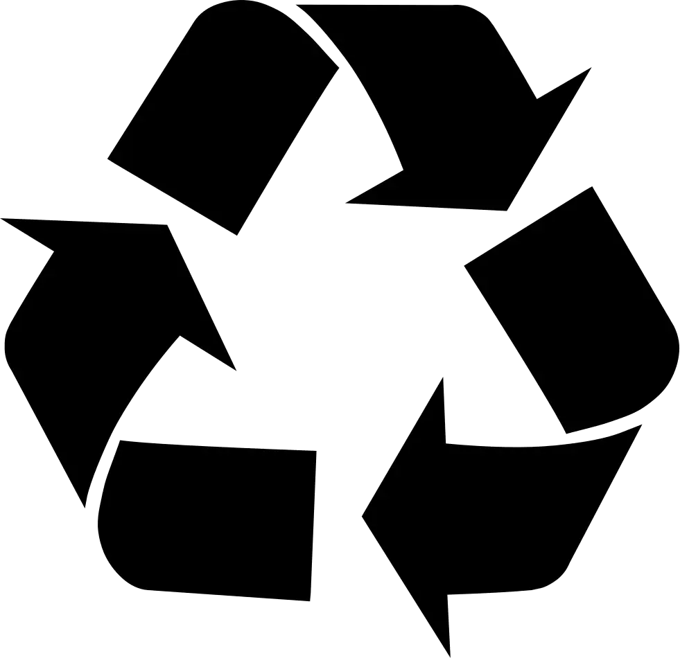 Black Recycling Symbol with Arrows