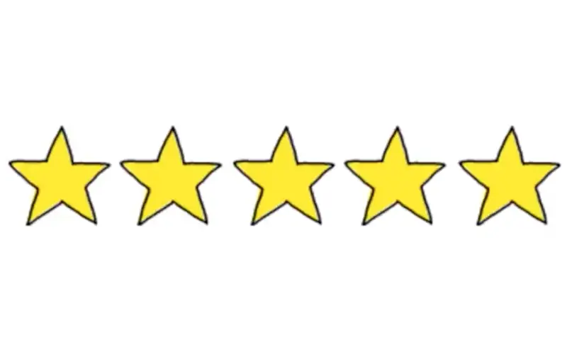 Five Outlined Stars for Minimalistic Ratings