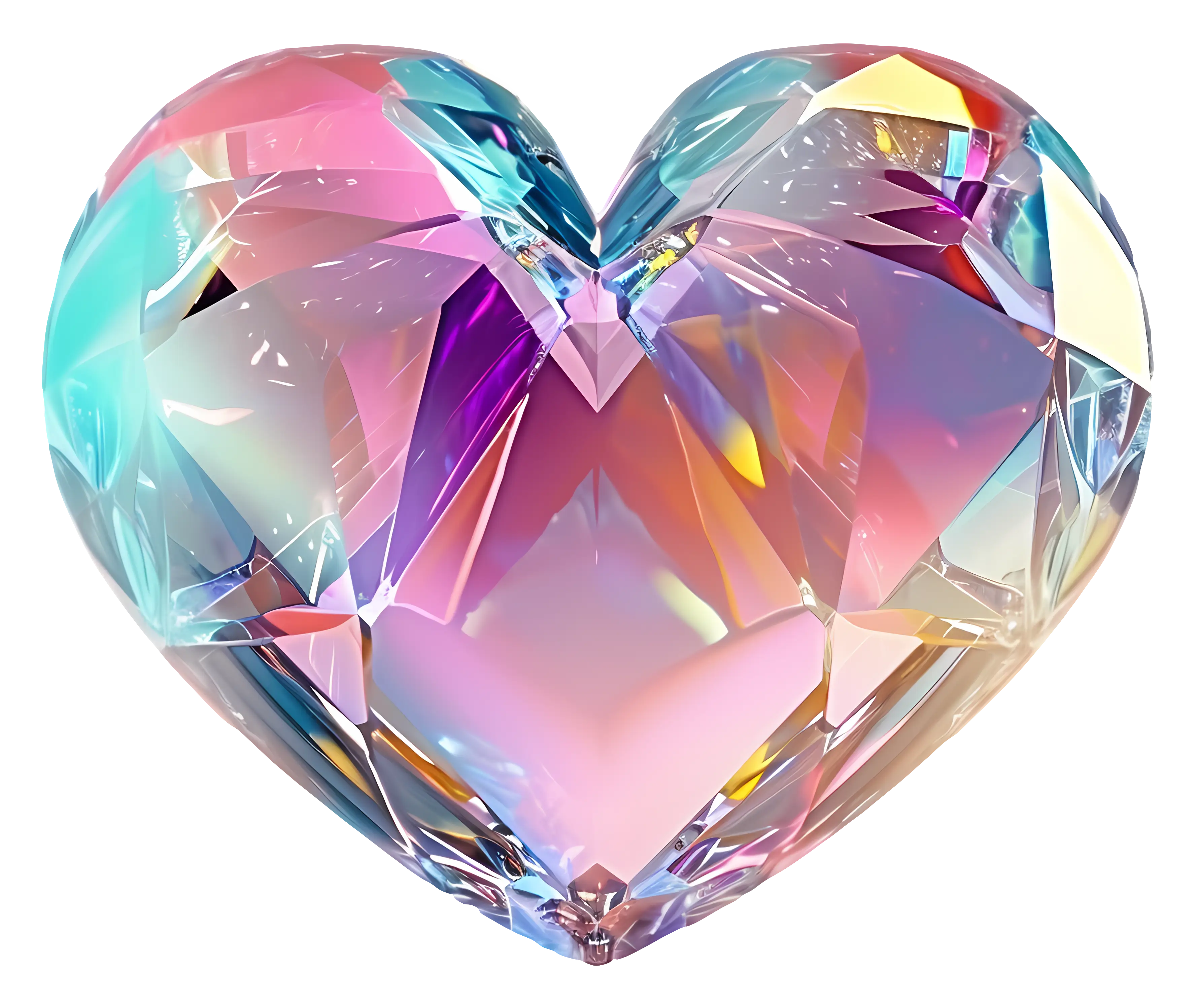 Multicolored Crystal Heart Design