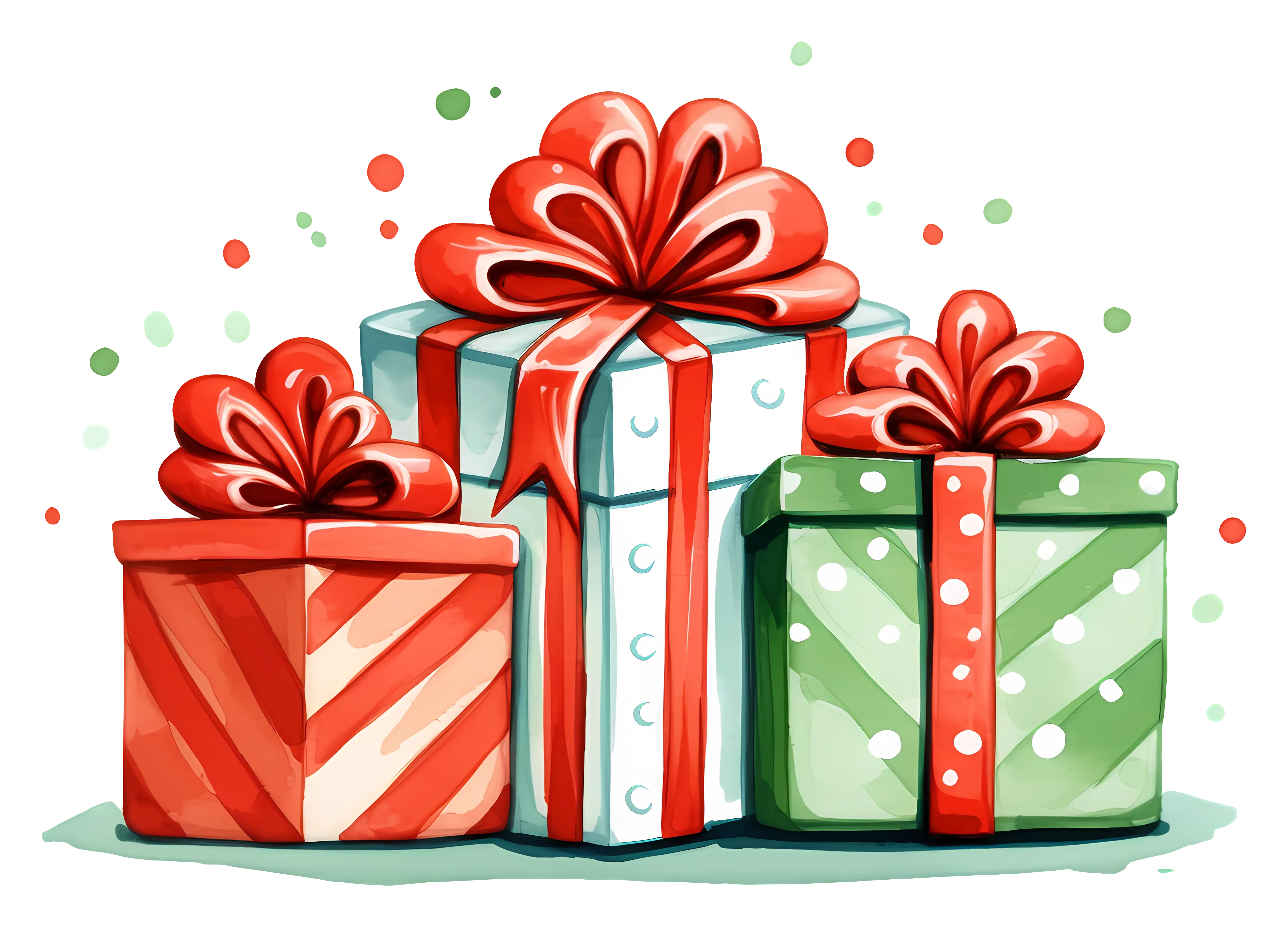 Festive Gift Boxes with Colorful Ribbons
