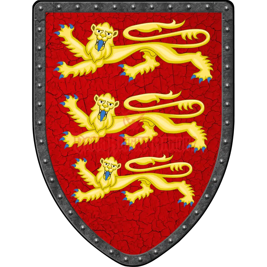 Heraldic Shield with Three Lions