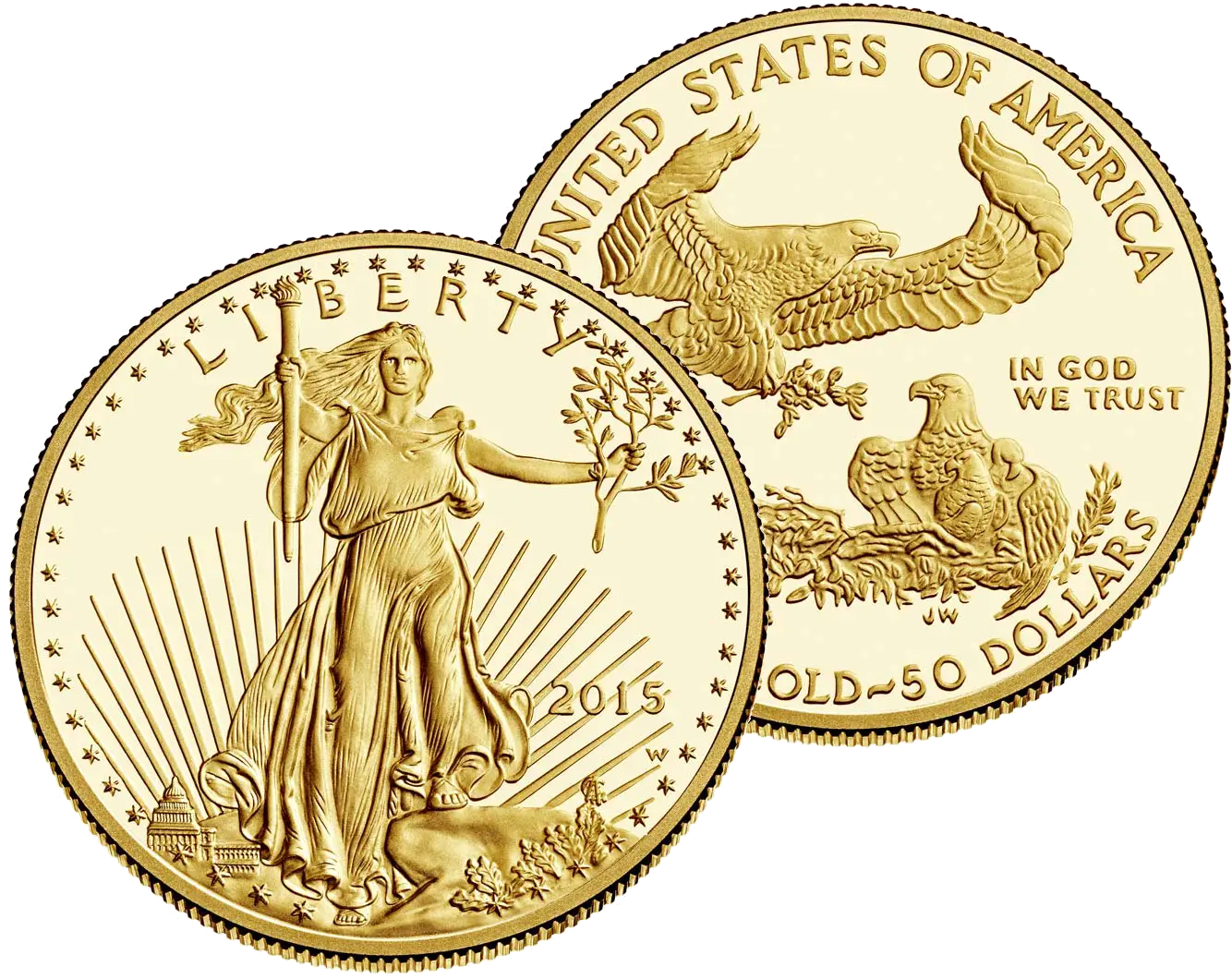 American Gold Coins with Liberty and Eagle