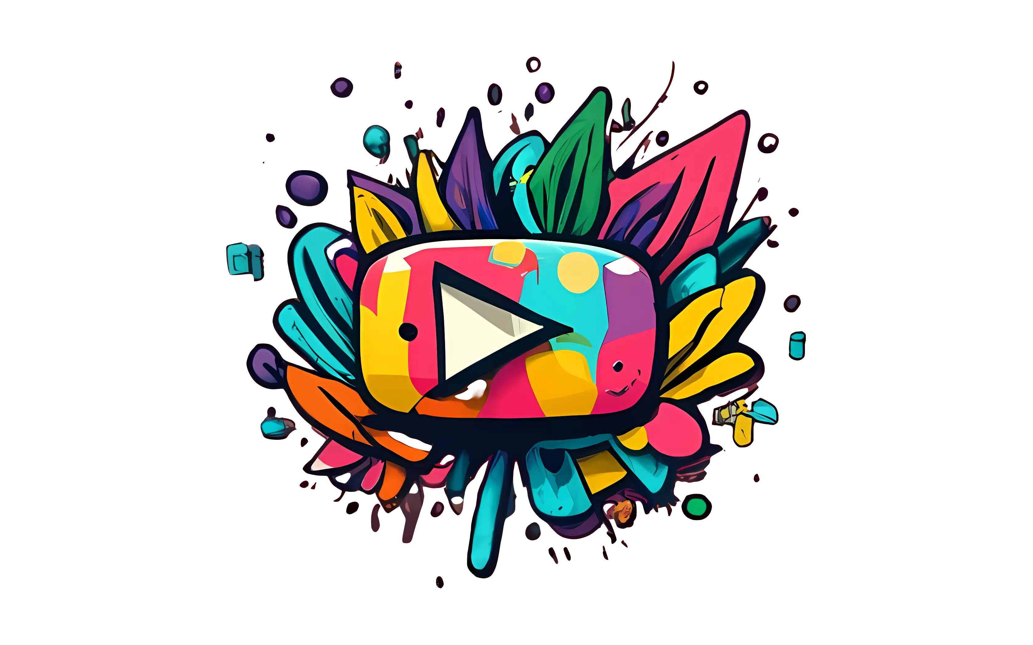 Colorful Play Button Logo with Vibrant Design