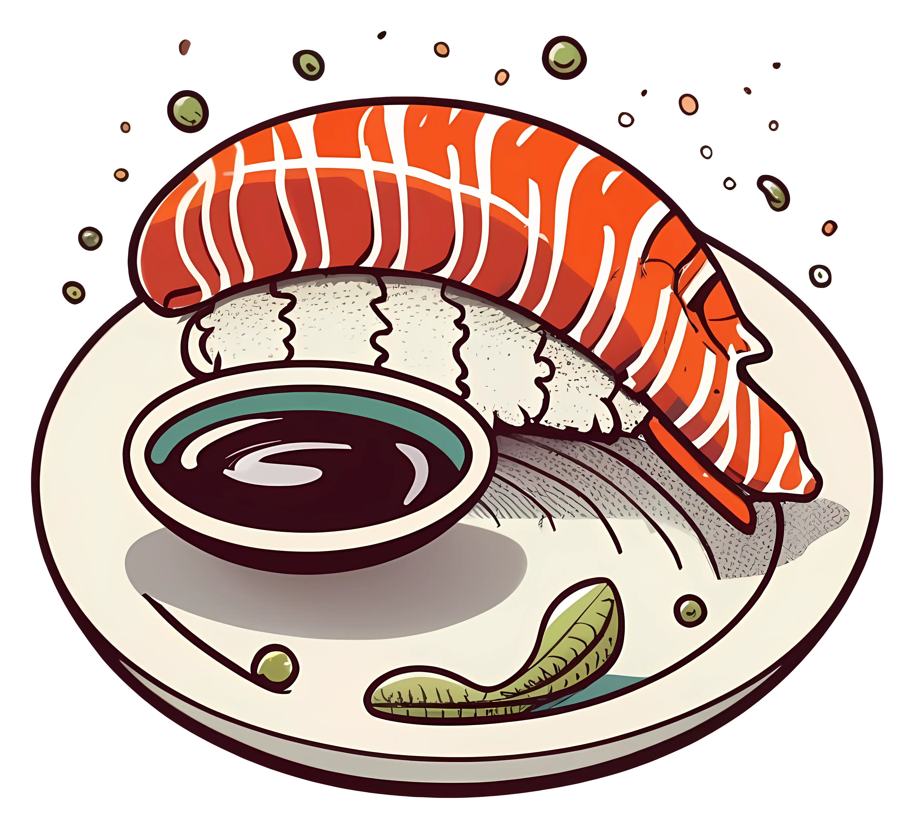 Delicious Sushi on Plate