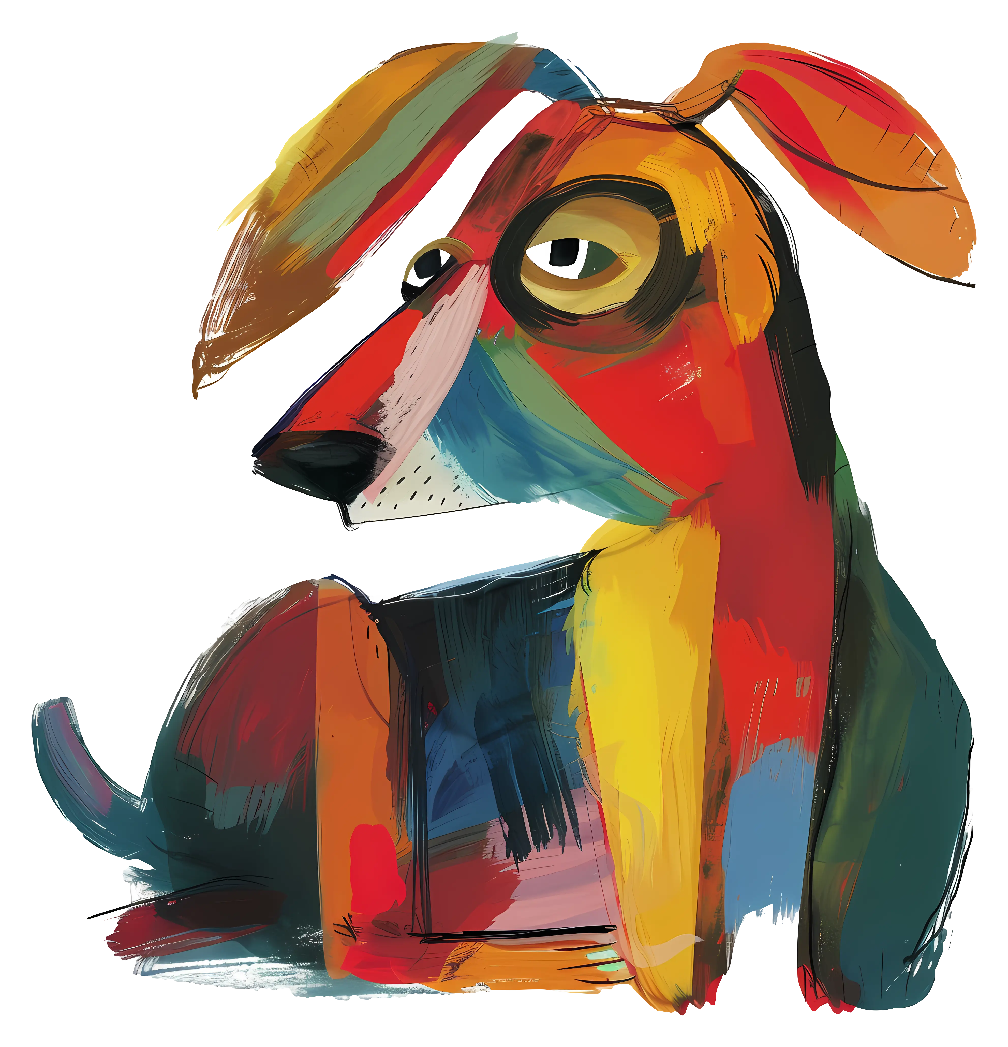 Abstract Colorful Dog