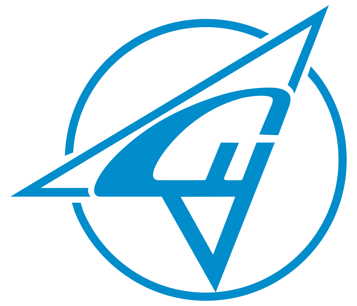 Blue Industrial Logo with Geometric Elements