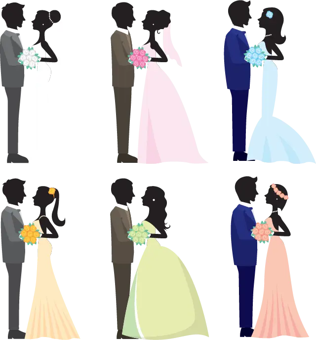 Wedding Couples in Different Attires