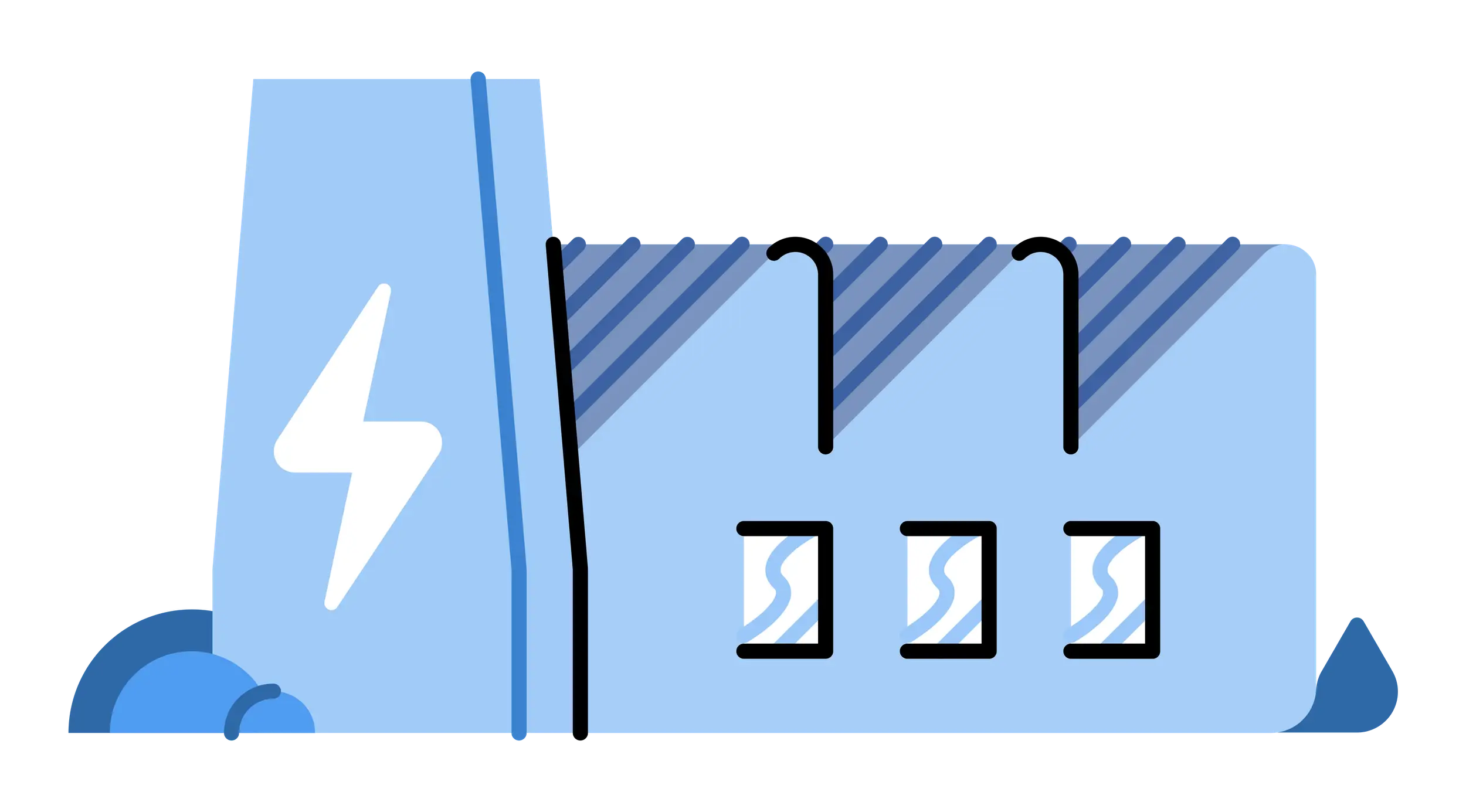 Electric Power Plant Illustration