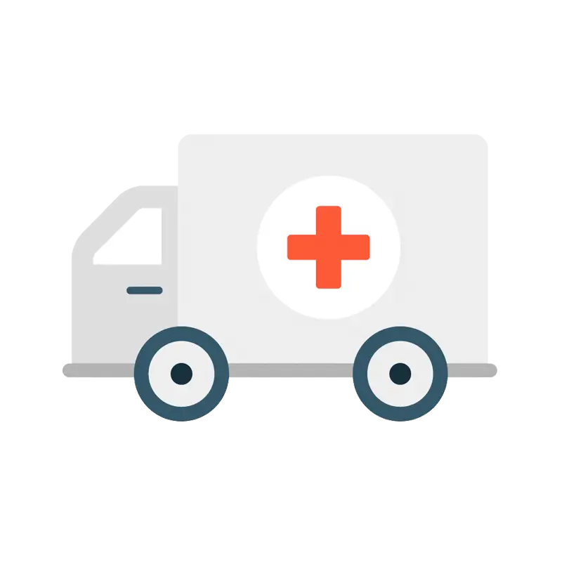Flat Illustration of Emergency Ambulance