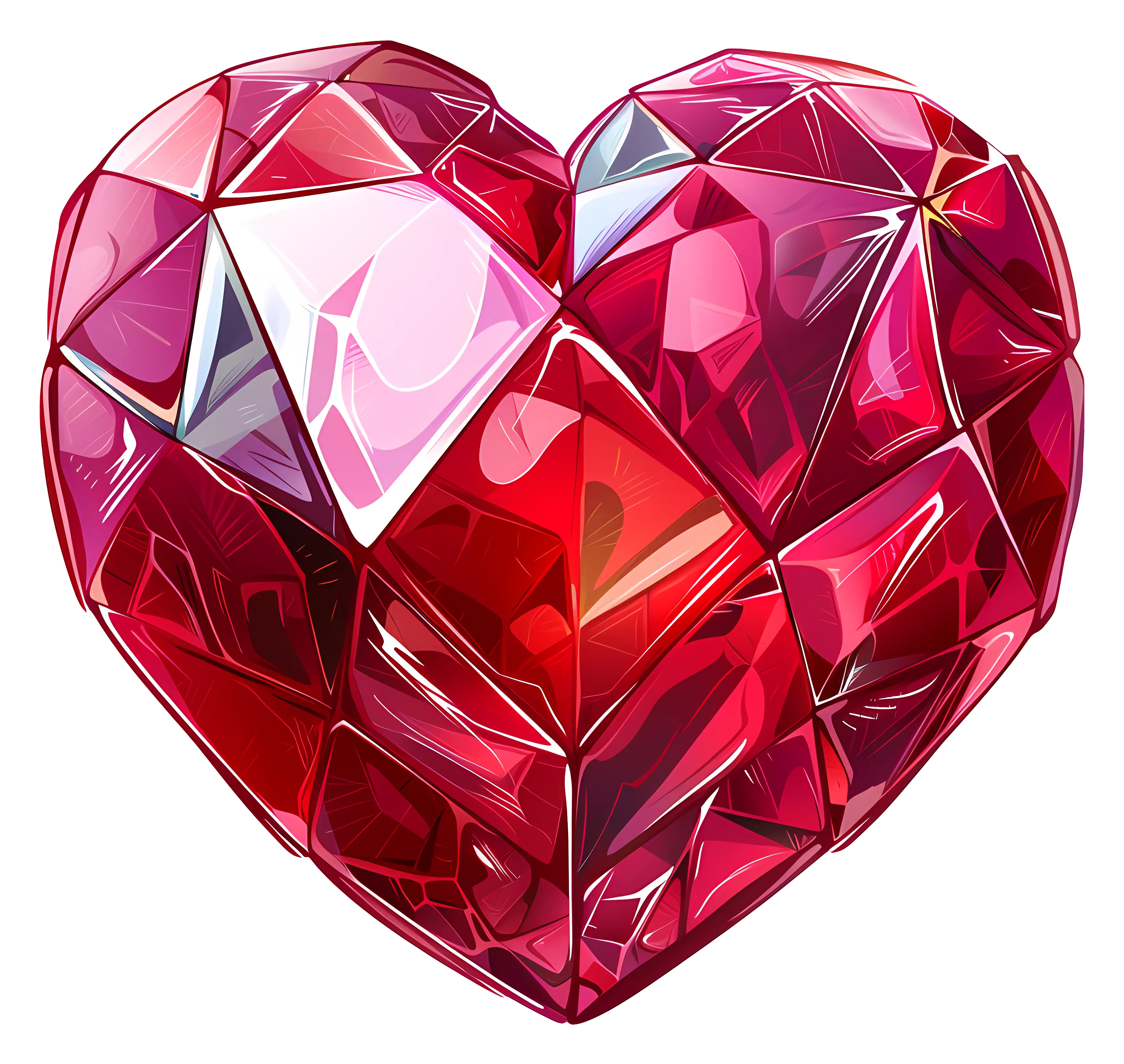 Red Gemstone Heart Illustration