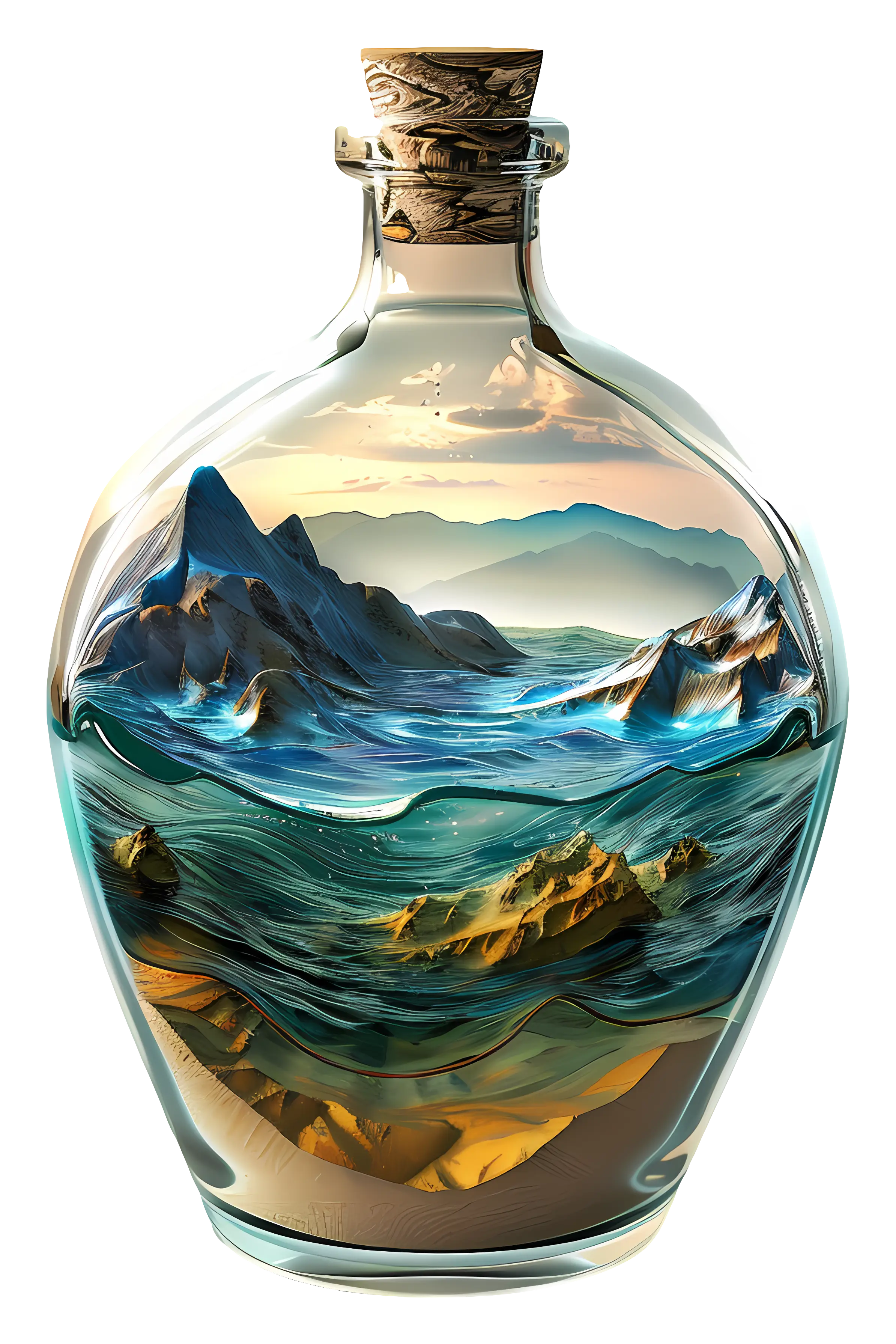 Artistic Bottle with Landscape