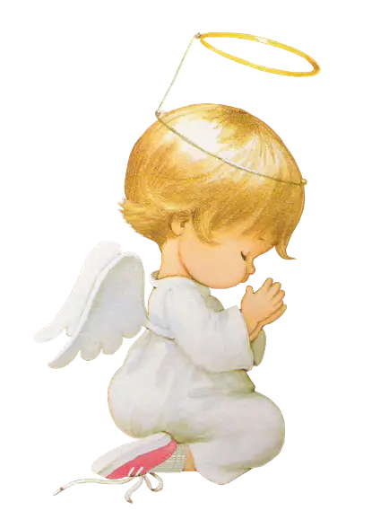 Cute Praying Angel with Halo